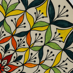 Handmade Ceramic Dinner Plate with Hand-Painted Mandala Design – Vibrant Colors