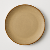 Handmade Ceramic Dinner Plate with Speckled Glaze – Warm Beige