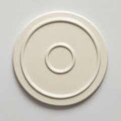 Handmade Ceramic Full-Size Dinner Plate with Brown Rim