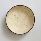 Handmade Ceramic Large Bowl with Speckled Glaze – Cream with Brown Rim