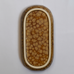 Handmade Ceramic Medium Platter with Crackle Glaze – Elegant Tray