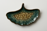 Handmade Ceramic Medium Platter/Serving Dish with Artistic Glaze – Green and Brown
