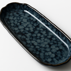 Handmade Ceramic Large Serving Platter with Blue Glaze – Artistic Design