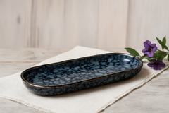 Handmade Ceramic Large Serving Platter with Blue Glaze – Artistic Design