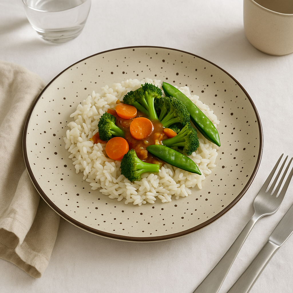 Handmade Ceramic Dinner Plate with Speckled Design – Beige with Brown Rim