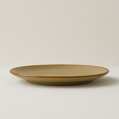 Handmade Ceramic Dinner Plate with Speckled Glaze – Warm Beige