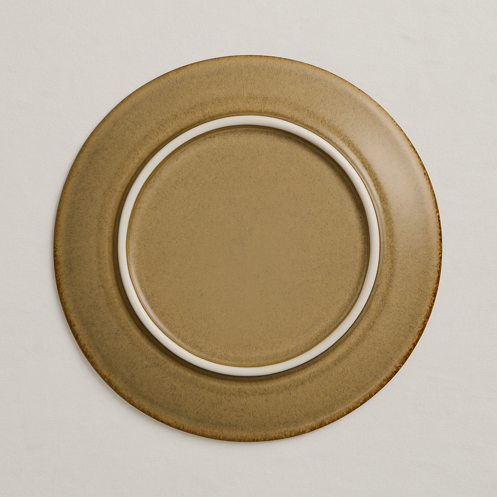 Handmade Ceramic Dinner Plate with Speckled Glaze – Warm Beige