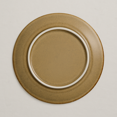 Handmade Ceramic Dinner Plate with Speckled Glaze – Warm Beige