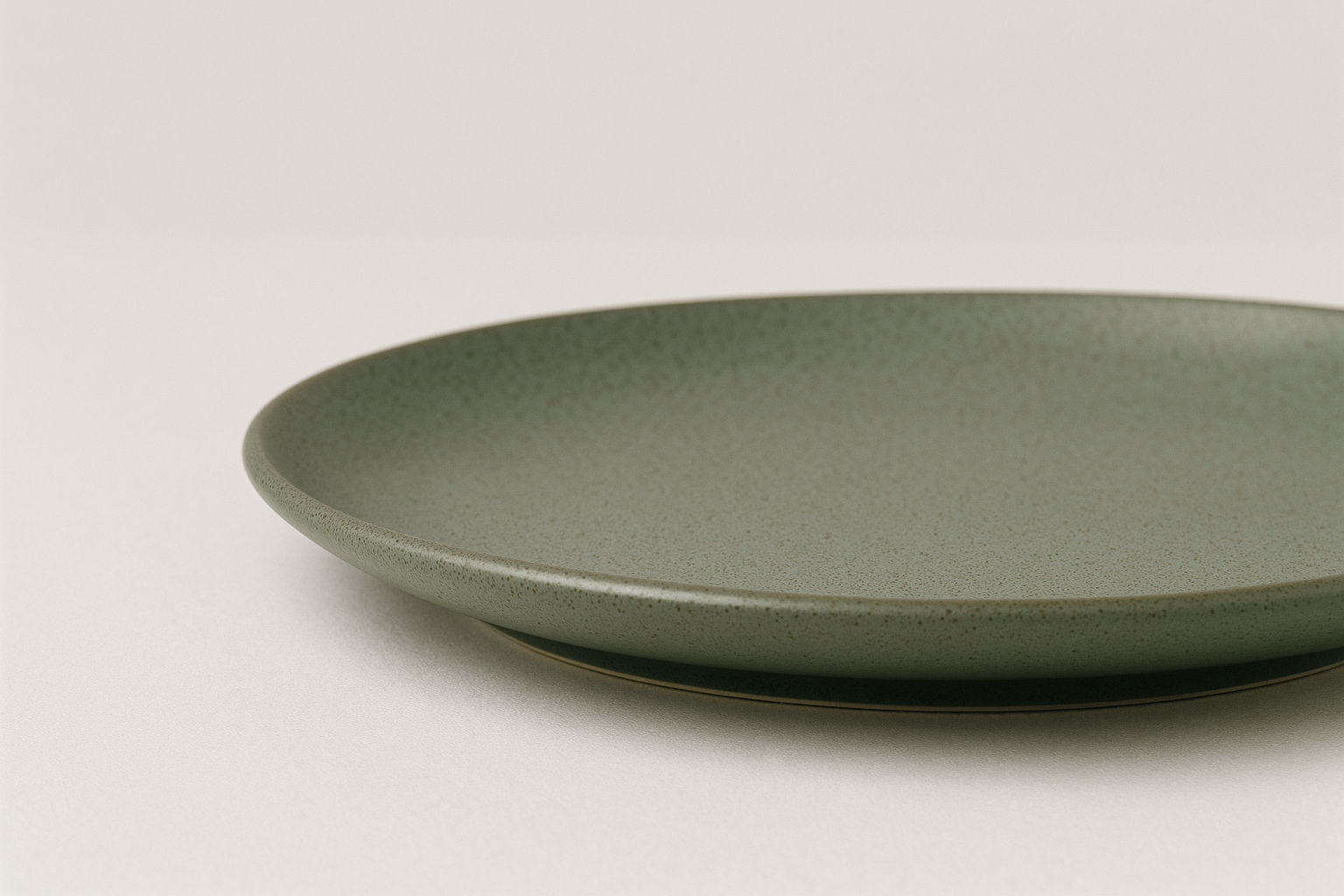 Handmade Ceramic Dinner Plate with Speckled Sage Green Glaze