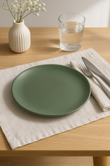 Handmade Ceramic Dinner Plate with Speckled Sage Green Glaze