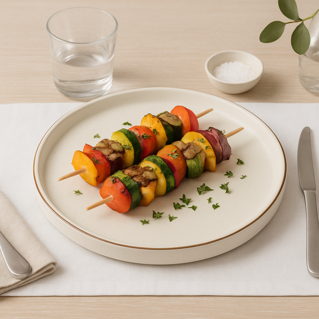 Handmade Ceramic Full-Size Dinner Plate with Brown Rim