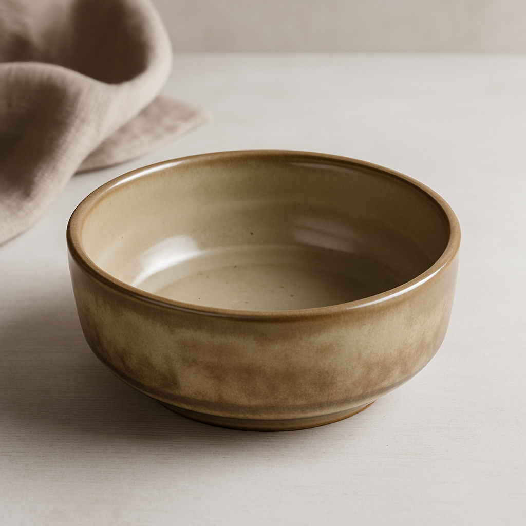 Handmade Ceramic Large Bowl with Earthy Glaze – Warm Taupe