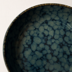 Handmade Ceramic Large Bowl with Mottled Glaze – Deep Blue