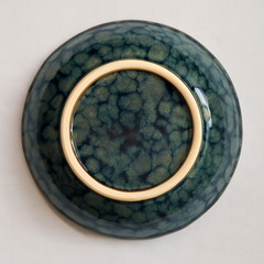 Handmade Ceramic Large Bowl with Mottled Glaze – Deep Blue