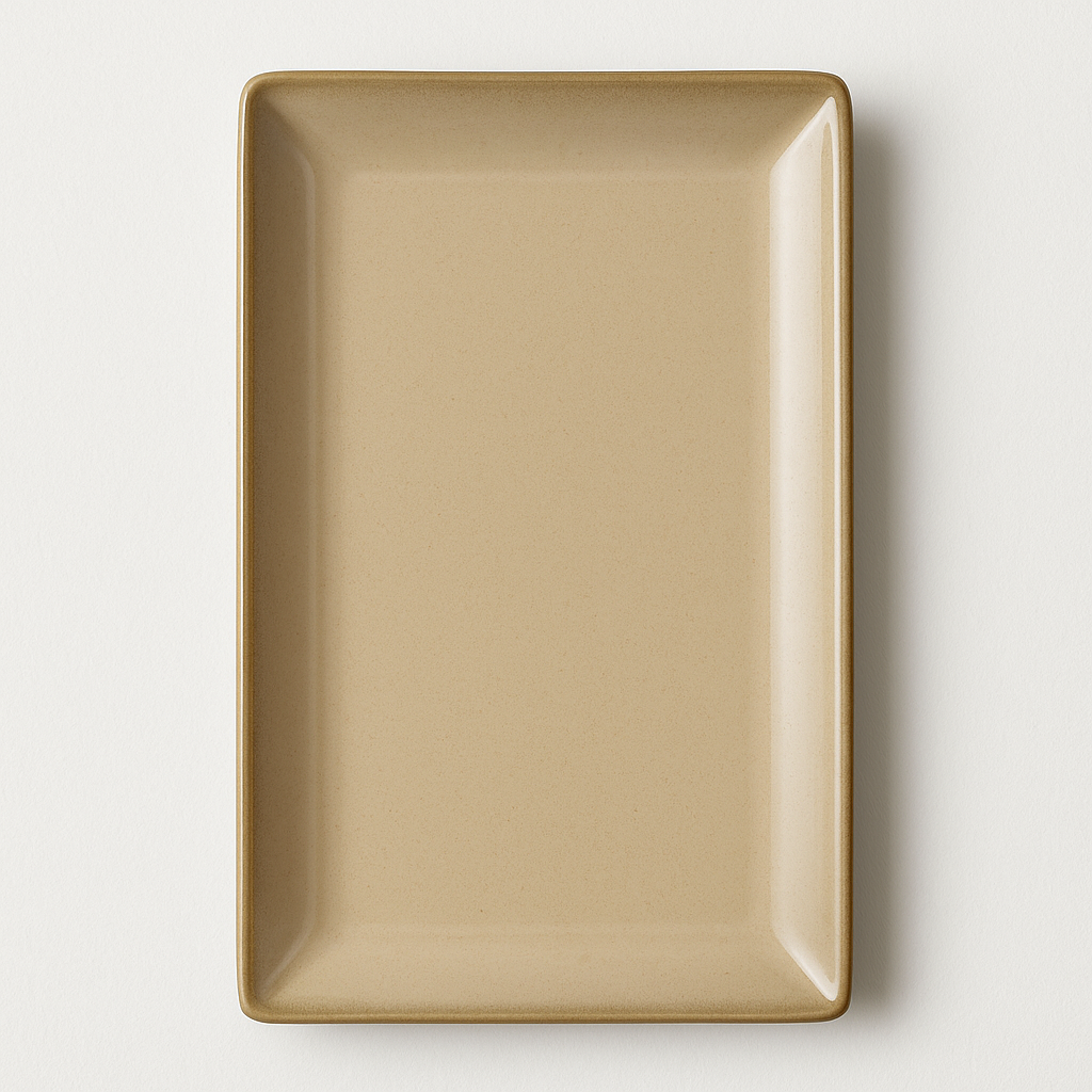 Handmade Ceramic Large Platter with Gradient Glaze – Beige