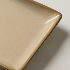 Handmade Ceramic Large Platter with Gradient Glaze – Beige