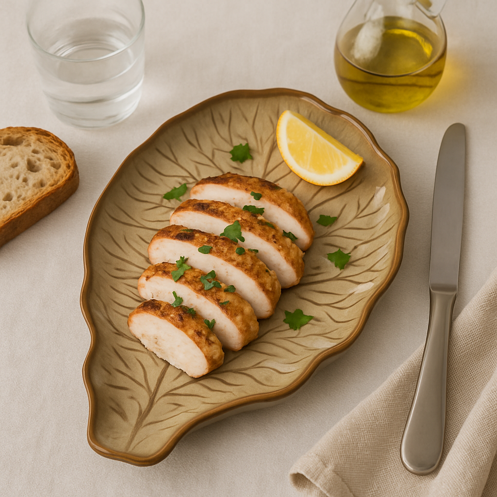 Handmade Ceramic Leaf-Shaped Platter with Organic Glaze – Brown with Leaf Vein Design