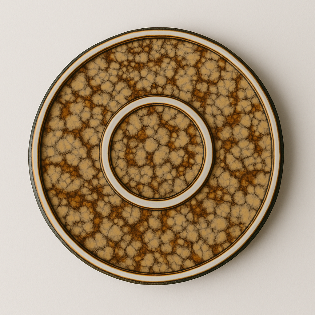 Handmade Ceramic Plate with Crackled Glaze – Tan & Brown