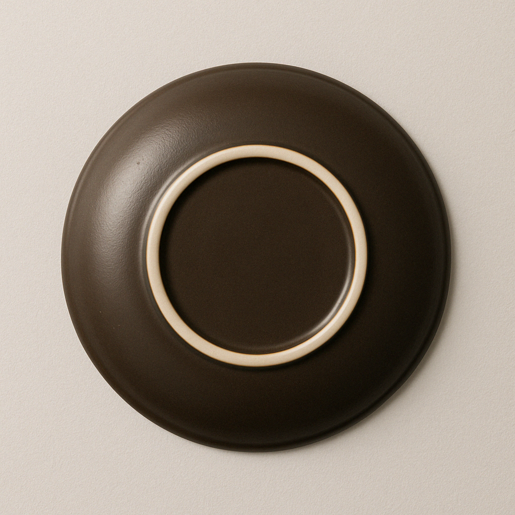 Handmade Ceramic Quarter Plate with Ribbed Design – Sage Green