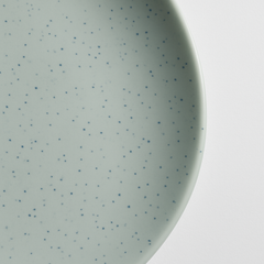 Handmade Ceramic Quarter Plate with Speckled Finish – Light Green