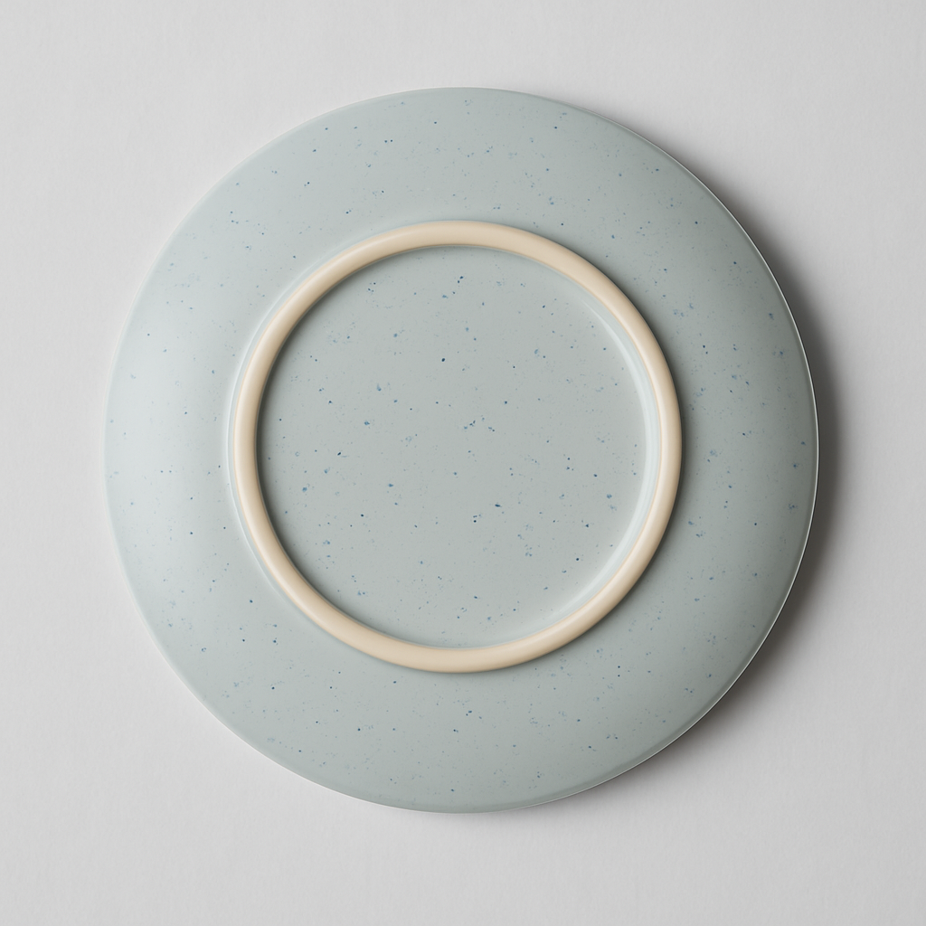 Handmade Ceramic Quarter Plate with Speckled Finish – Light Green