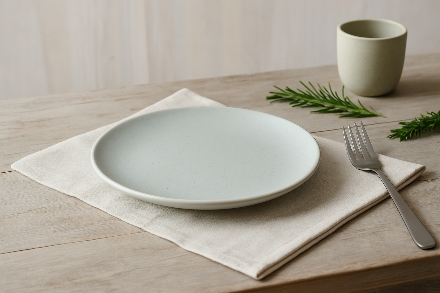 Handmade Ceramic Quarter Plate with Speckled Finish – Light Green