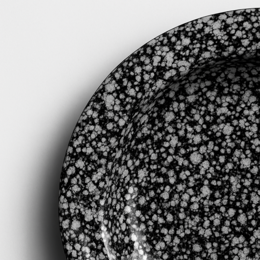 Handmade Ceramic Soup/Pasta Bowl with Black and White Speckles – Modern Design