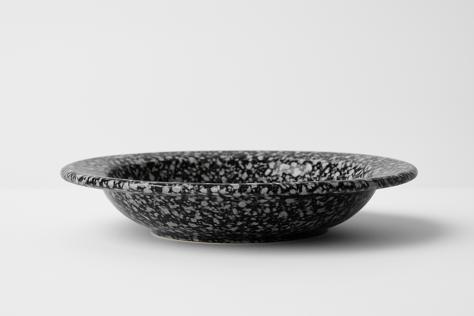 Handmade Ceramic Soup/Pasta Bowl with Black and White Speckles – Modern Design