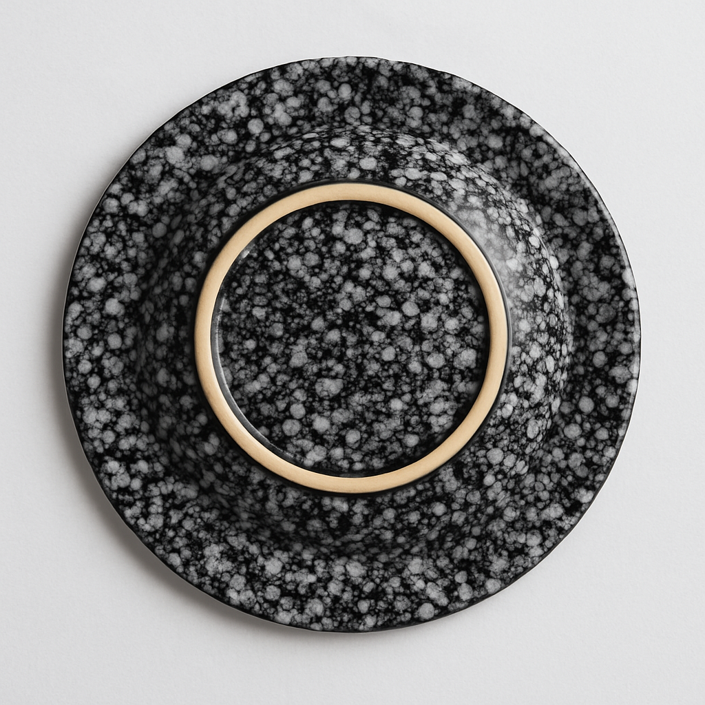 Handmade Ceramic Soup/Pasta Bowl with Black and White Speckles – Modern Design